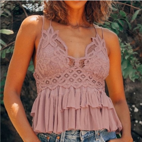 Free People Adella Cami in Dusty Mauve - Picture 1 of 8
